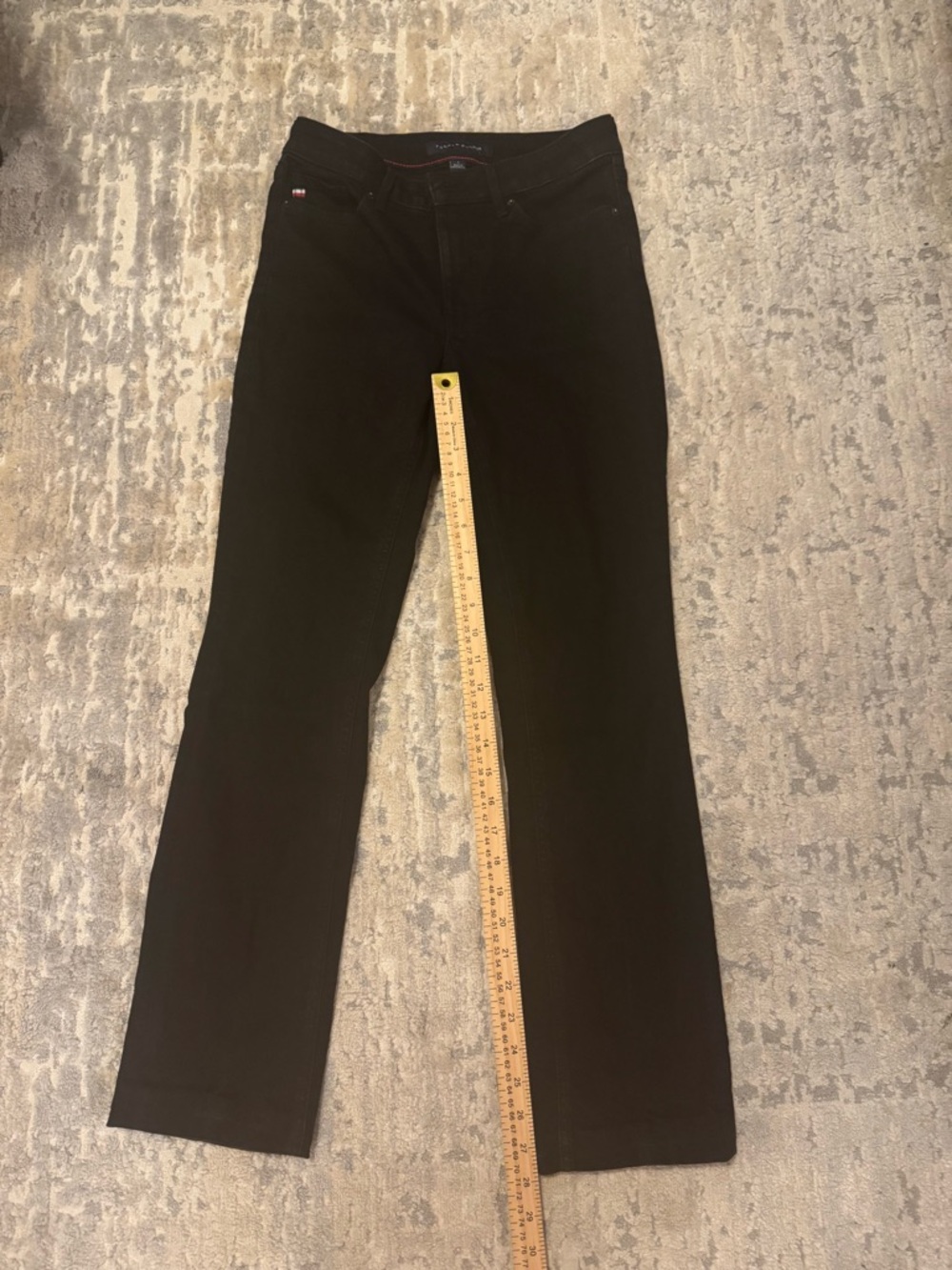 Tommy Hilfiger Black Jeans with Red Stitching Detail